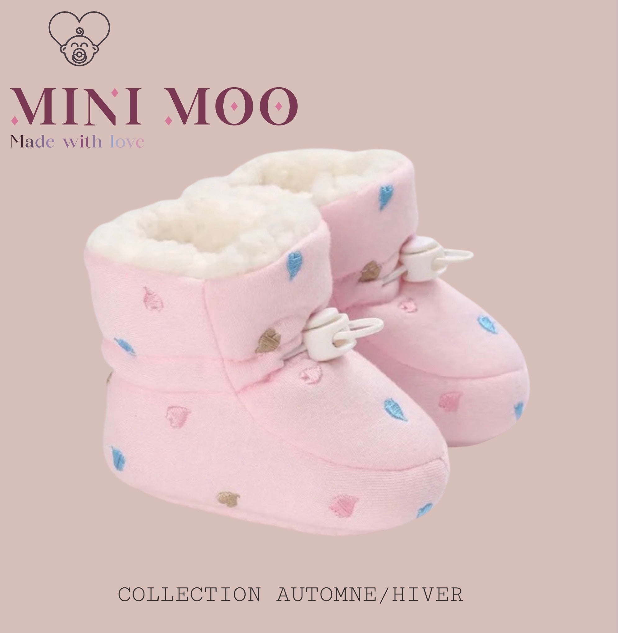 Chaussons Roses Douillets pour Bébé - MiniMoo™