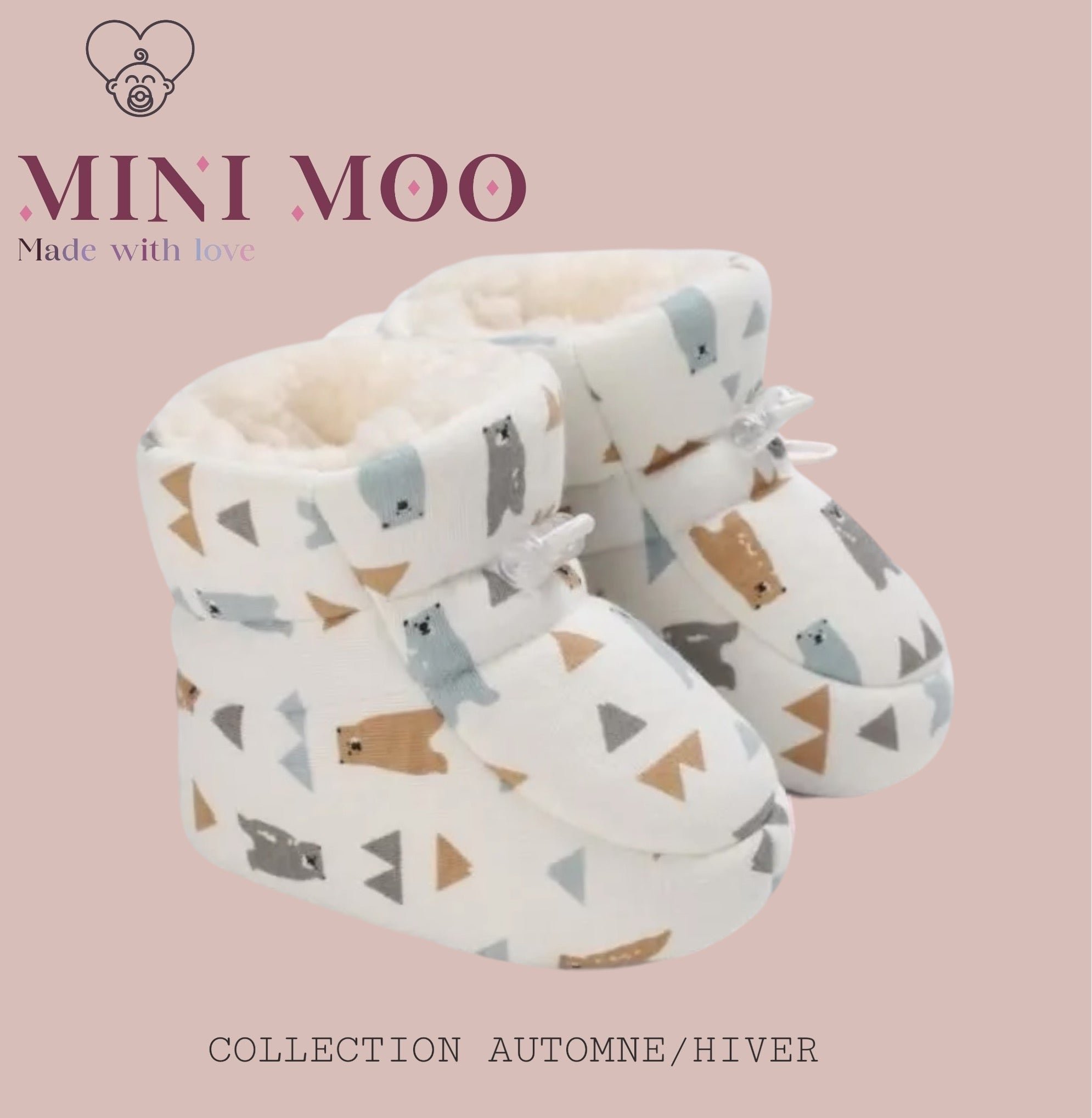 Chaussons Motifs Ours Douillets pour Bébé - MiniMoo™