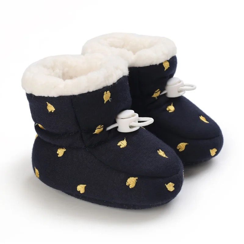 Chaussons Noir Motifs Dorés pour Bébé - MiniMoo™